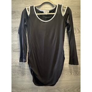 Black and gray trimmed boutique top (M)